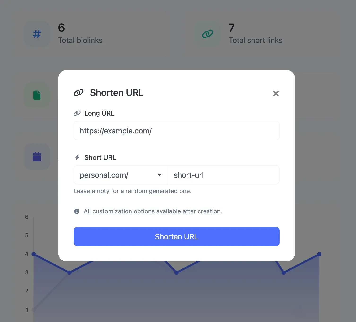 Screenshot of the app short URL editing page